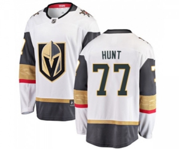 Men Vegas Golden Knights #77 Brad Hunt Authentic White Away Fanatics Branded Breakaway NHL Jersey