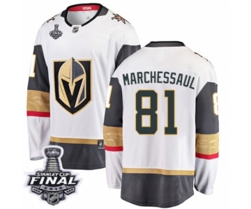 Men Vegas Golden Knights #81 Jonathan Marchessault Authentic White Away Fanatics Branded Breakaway 2018 Stanley Cup Final NHL Jersey