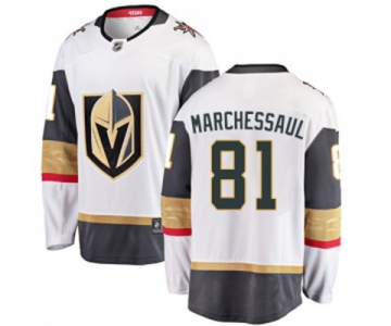 Men Vegas Golden Knights #81 Jonathan Marchessault Authentic White Away Fanatics Branded Breakaway NHL Jersey