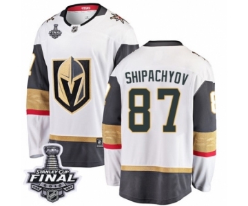 Men Vegas Golden Knights #87 Vadim Shipachyov Authentic White Away Fanatics Branded Breakaway 2018 Stanley Cup Final NHL Jersey