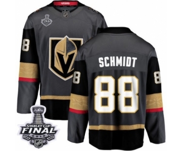 Men Vegas Golden Knights #88 Nate Schmidt Authentic Black Home Fanatics Branded Breakaway 2018 Stanley Cup Final NHL Jersey