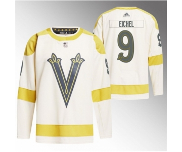 Men Vegas Golden Knights #9 Jack Eichel Cream 2024 Winter Classic Breakaway Stitched Jersey