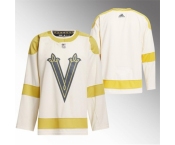 Men Vegas Golden Knights Blank Cream 2024 Winter Classic Breakaway Stitched Jersey