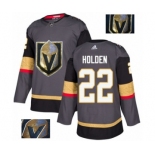 Men's Adidas Vegas Golden Knights #22 Nick Holden Authentic Gray Fashion Gold NHL Jersey