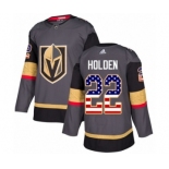 Men's Adidas Vegas Golden Knights #22 Nick Holden Authentic Gray USA Flag Fashion NHL Jersey