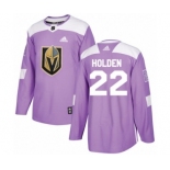 Men's Adidas Vegas Golden Knights #22 Nick Holden Authentic Purple Fights Cancer Practice NHL Jersey