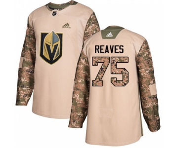 Men's Adidas Vegas Golden Knights #75 Ryan Reaves Authentic Camo Veterans Day Practice NHL Jersey