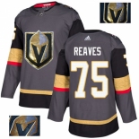 Men's Adidas Vegas Golden Knights #75 Ryan Reaves Authentic Gray Fashion Gold NHL Jersey