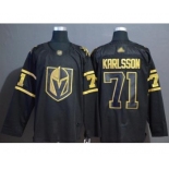 Men's Golden Knights #71 William Karlsson Black Gold Authentic Stitched Hockey Jersey