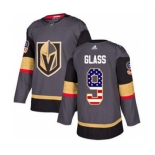 Men's Golden Knights #9 Cody Glass Grey Home Authentic USA Flag Stitched Hockey Jersey