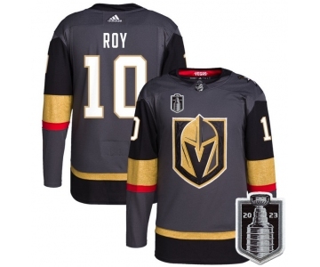 Men's Vegas Golden Knights #10 Nicolas Roy Gray 2023 Stanley Cup Final Stitched Jersey