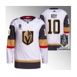 Men's Vegas Golden Knights #10 Nicolas Roy White 2023 Stanley Cup Champions Stitched Jersey