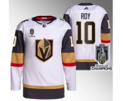 Men's Vegas Golden Knights #10 Nicolas Roy White 2023 Stanley Cup Champions Stitched Jersey