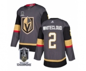 Men's Vegas Golden Knights #2 Zach Whitecloud Gray 2023 Stanley Cup Champions Stitched Jersey