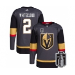 Men's Vegas Golden Knights #2 Zach Whitecloud Gray 2023 Stanley Cup Final Stitched Jersey