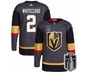 Men's Vegas Golden Knights #2 Zach Whitecloud Gray 2023 Stanley Cup Final Stitched Jersey