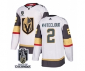 Men's Vegas Golden Knights #2 Zach Whitecloud White 2023 Stanley Cup Champions Stitched Jersey