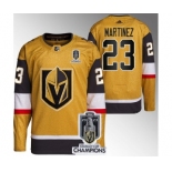 Men's Vegas Golden Knights #23 Alec Martinez Gold 2023 Stanley Cup Champions Stitched Jersey