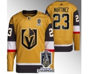 Men's Vegas Golden Knights #23 Alec Martinez Gold 2023 Stanley Cup Champions Stitched Jersey