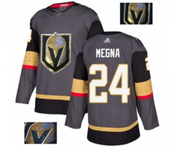 Men's Vegas Golden Knights #24 Jaycob Megna Authentic Gray Fashion Gold Hockey Jersey