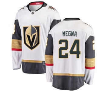 Men's Vegas Golden Knights #24 Jaycob Megna Authentic White Away Fanatics Branded Breakaway Hockey Jersey