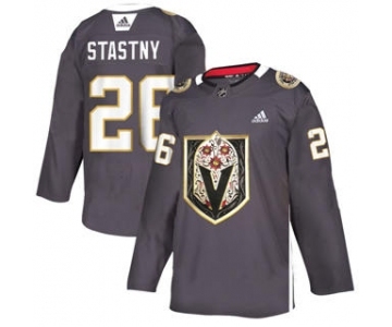 Men's Vegas Golden Knights #26 Paul Stastny Grey Latino Heritage Night Stitched Hockey Jersey