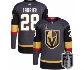 Men's Vegas Golden Knights #28 William Carrier Gray 2023 Stanley Cup Final Stitched Jersey