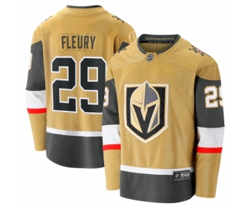 Men's Vegas Golden Knights #29 Marc-Andre Fleury Fanatics Branded Gold 2020-21 Alternate Premier Breakaway Player Jersey