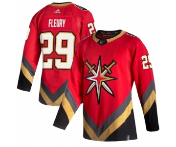 Men's Vegas Golden Knights #29 Marc-Andre Fleury adidas Red 2020-21 Reverse Retro Authentic Player Jersey