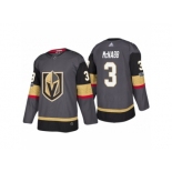 Men's Vegas Golden Knights #3 Brayden McNabb Steel Grey 2017-2018 Season Jersey