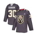 Men's Vegas Golden Knights #30 Malcolm Subban Grey Latino Heritage Night Stitched Hockey Jersey