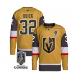 Men's Vegas Golden Knights #32 Jonathan Quick Gold 2023 Stanley Cup Champions Stitched Jersey