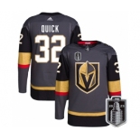 Men's Vegas Golden Knights #32 Jonathan Quick Gray 2023 Stanley Cup Final Stitched Jersey