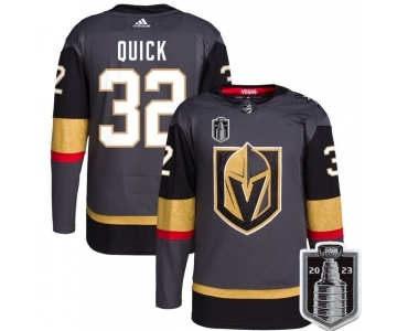 Men's Vegas Golden Knights #32 Jonathan Quick Gray 2023 Stanley Cup Final Stitched Jersey