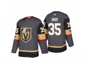 Men's Vegas Golden Knights #35 Oscar Dansk Steel Grey 2017-2018 Season Jersey