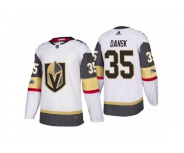 Men's Vegas Golden Knights #35 Oscar Dansk White 2017-2018 Season Jersey