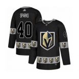 Men's Vegas Golden Knights #40 Garret Sparks Authentic Black Team Logo Fashion Hockey Jersey