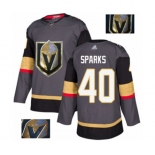 Men's Vegas Golden Knights #40 Garret Sparks Authentic Gray Fashion Gold Hockey Jersey