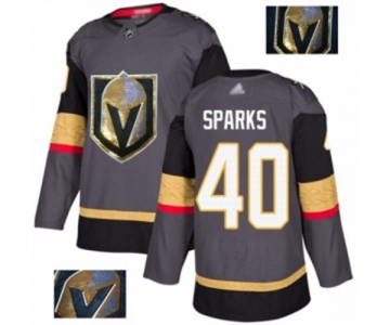 Men's Vegas Golden Knights #40 Garret Sparks Authentic Gray Fashion Gold Hockey Jersey