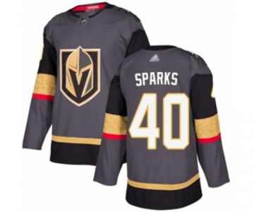 Men's Vegas Golden Knights #40 Garret Sparks Authentic Gray Home Hockey Jersey