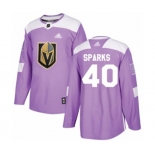 Men's Vegas Golden Knights #40 Garret Sparks Authentic Purple Fights Cancer Practice Hockey Jersey