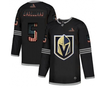 Men's Vegas Golden Knights #5 Deryk Engelland Black USA Flag Limited Hockey Jersey