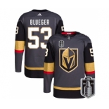 Men's Vegas Golden Knights #53 Teddy Blueger Gray 2023 Stanley Cup Final Stitched Jersey