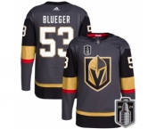 Men's Vegas Golden Knights #53 Teddy Blueger Gray 2023 Stanley Cup Final Stitched Jersey