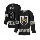 Men's Vegas Golden Knights #61 Mark Stone Authentic Black Team Logo Fashion Hockey Jersey