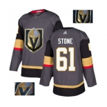 Men's Vegas Golden Knights #61 Mark Stone Authentic Gray Fashion Gold Hockey Jersey