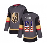 Men's Vegas Golden Knights #61 Mark Stone Authentic Gray USA Flag Fashion Hockey Jersey