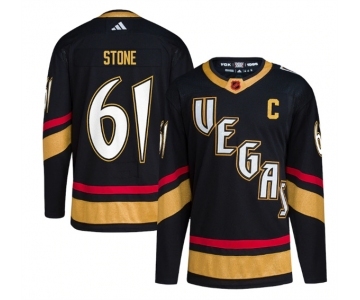 Men's Vegas Golden Knights #61 Mark Stone Black 2022-23 Reverse Retro Stitched Jersey