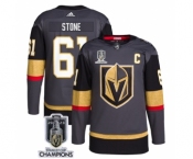 Men's Vegas Golden Knights #61 Mark Stone Gray 2023 Stanley Cup Champions Stitched Jersey