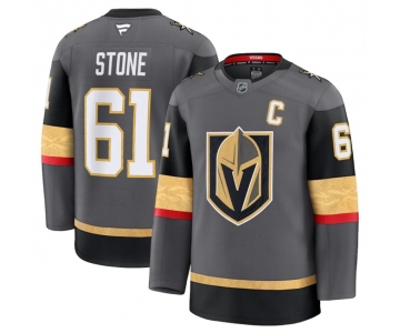 Men's Vegas Golden Knights #61 Mark Stone Grey 2024-25 Alternate Stitched Hockey Jersey